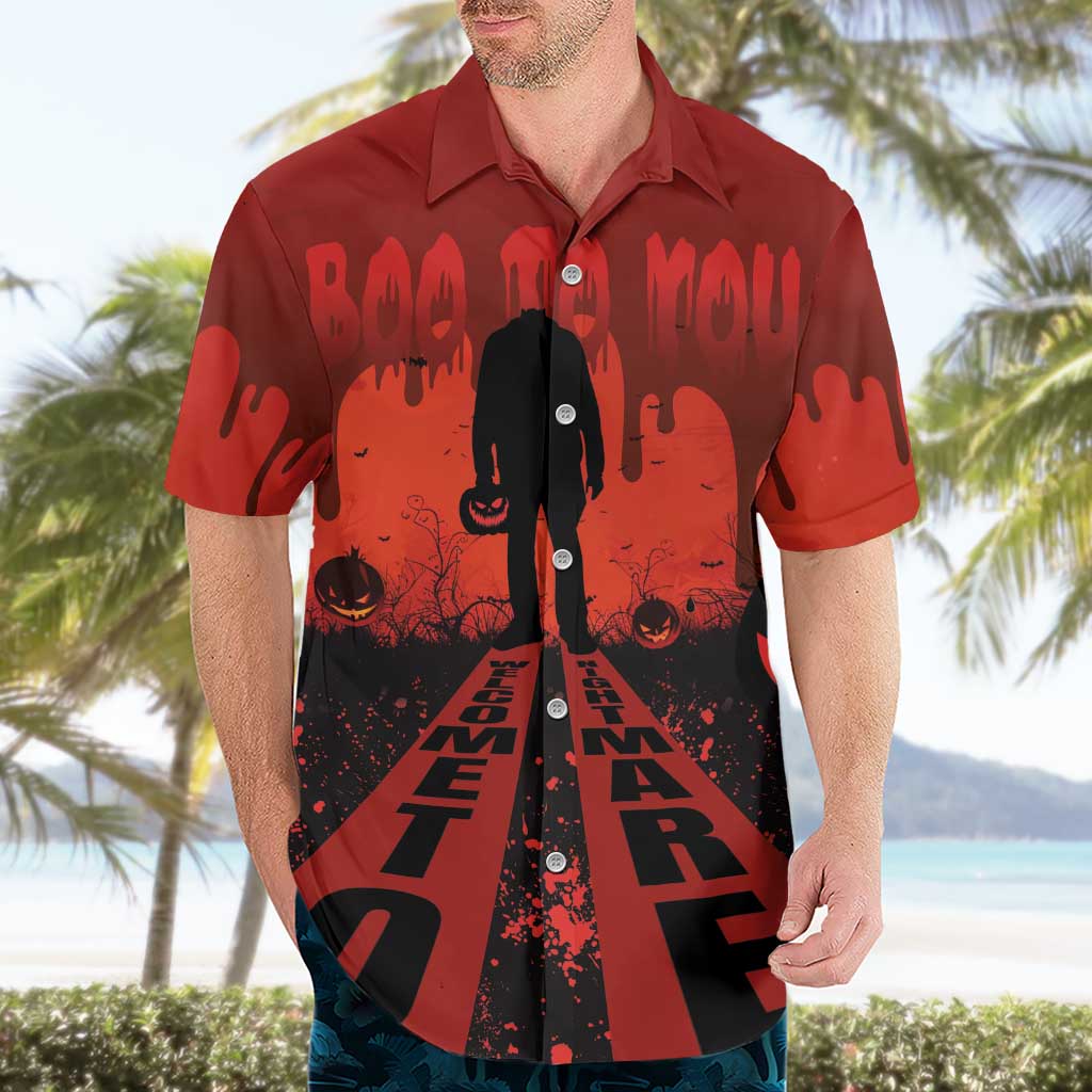 Halloween Nightmare Hawaiian Shirt Pumpkin-faced Jack O Lantern With a Scary Smile Blood Vibe - Wonder Print Shop