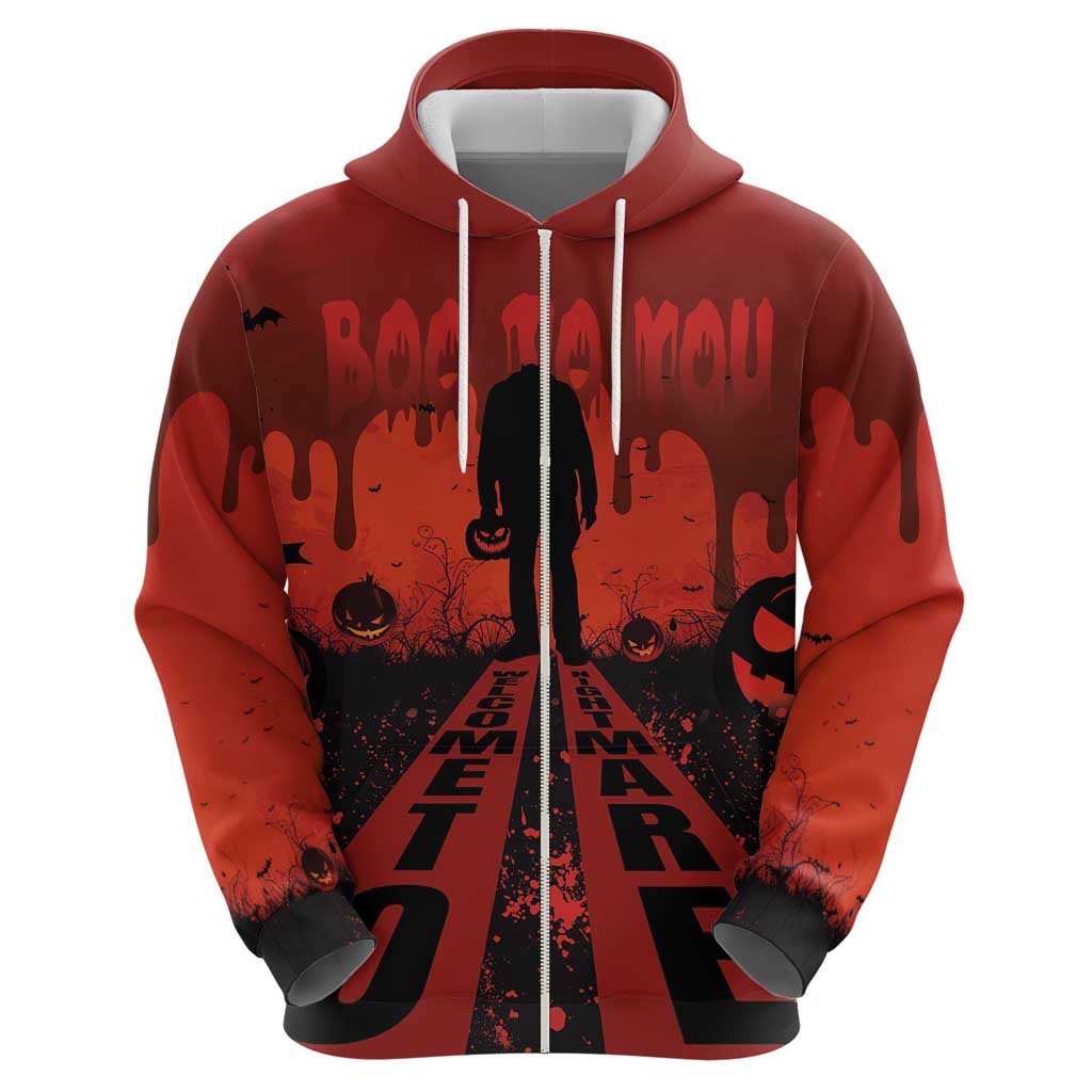 Halloween Nightmare Hoodie Pumpkin-faced Jack O Lantern With a Scary Smile Blood Vibe - Wonder Print Shop