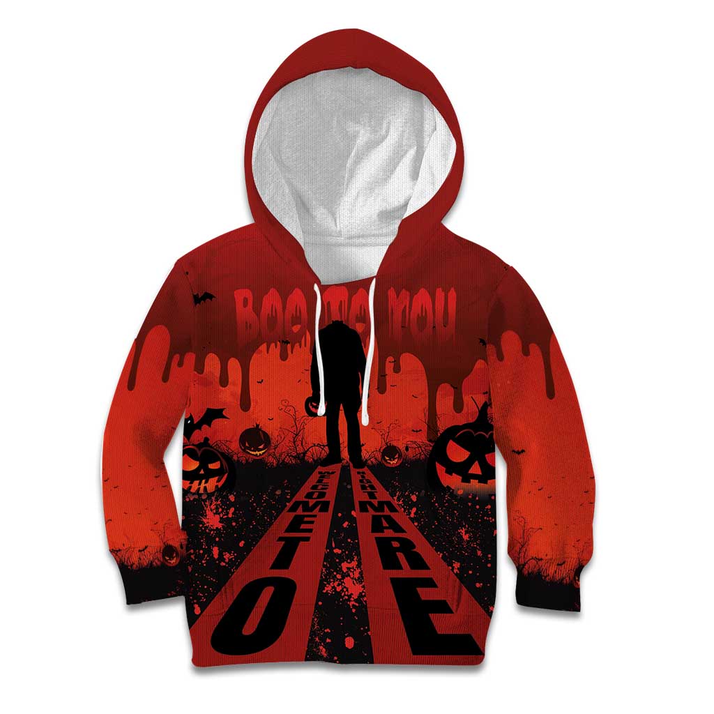 Halloween Nightmare Kid Hoodie Pumpkin-faced Jack O Lantern With a Scary Smile Blood Vibe - Wonder Print Shop
