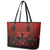 Halloween Nightmare Leather Tote Bag Pumpkin-faced Jack O Lantern With a Scary Smile Blood Vibe - Wonder Print Shop