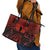 Halloween Nightmare Leather Tote Bag Pumpkin-faced Jack O Lantern With a Scary Smile Blood Vibe - Wonder Print Shop