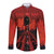 Halloween Nightmare Long Sleeve Button Shirt Pumpkin-faced Jack O Lantern With a Scary Smile Blood Vibe - Wonder Print Shop
