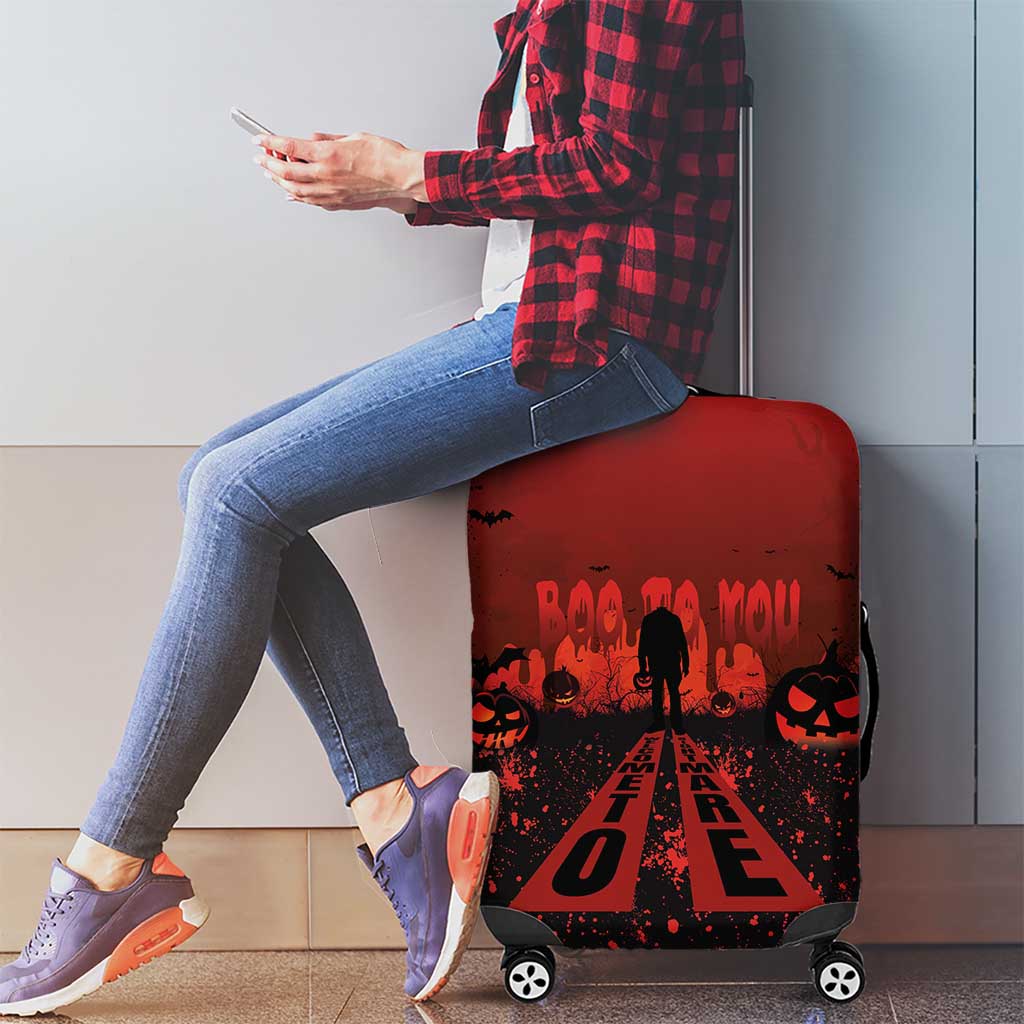 Halloween Nightmare Luggage Cover Pumpkin-faced Jack O Lantern With a Scary Smile Blood Vibe - Wonder Print Shop