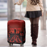 Halloween Nightmare Luggage Cover Pumpkin-faced Jack O Lantern With a Scary Smile Blood Vibe - Wonder Print Shop