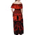 Halloween Nightmare Off Shoulder Maxi Dress Pumpkin-faced Jack O Lantern With a Scary Smile Blood Vibe - Wonder Print Shop