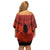 Halloween Nightmare Off Shoulder Short Dress Pumpkin-faced Jack O Lantern With a Scary Smile Blood Vibe - Wonder Print Shop