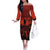 Halloween Nightmare Off The Shoulder Long Sleeve Dress Pumpkin-faced Jack O Lantern With a Scary Smile Blood Vibe - Wonder Print Shop