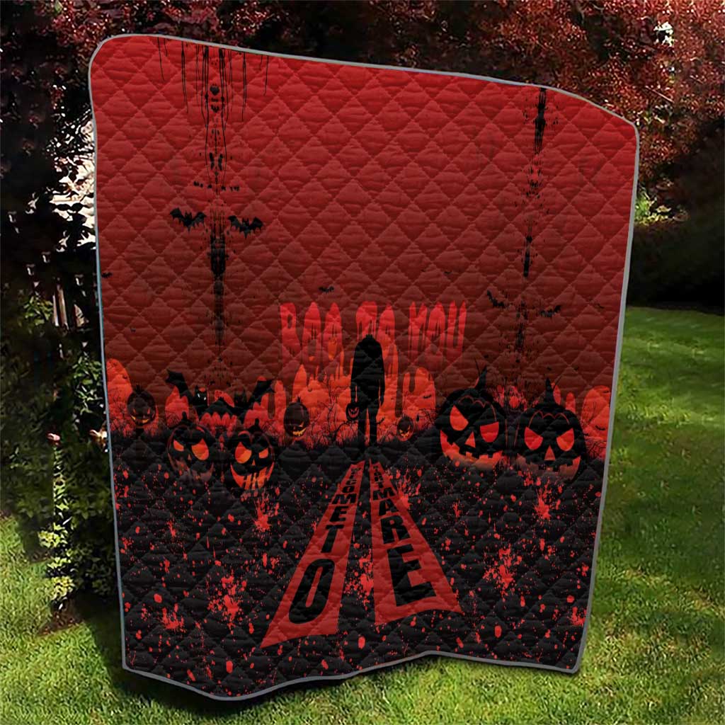 Halloween Nightmare Quilt Pumpkin-faced Jack O Lantern With a Scary Smile Blood Vibe - Wonder Print Shop