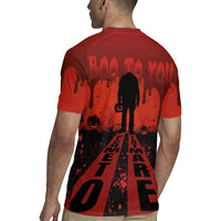 Halloween Nightmare Rugby Jersey Pumpkin-faced Jack O Lantern With a Scary Smile Blood Vibe - Wonder Print Shop