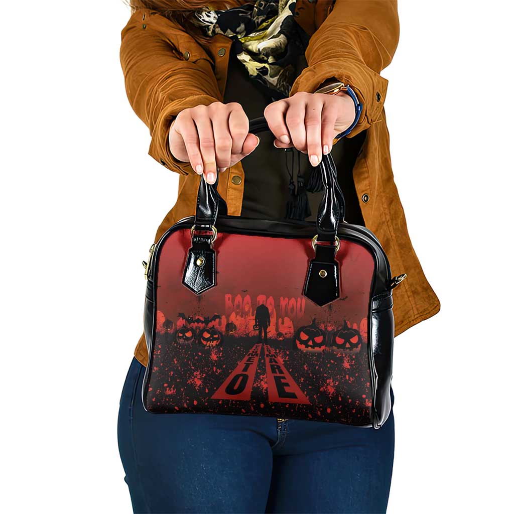 Halloween Nightmare Shoulder Handbag Pumpkin-faced Jack O Lantern With a Scary Smile Blood Vibe