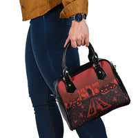 Halloween Nightmare Shoulder Handbag Pumpkin-faced Jack O Lantern With a Scary Smile Blood Vibe