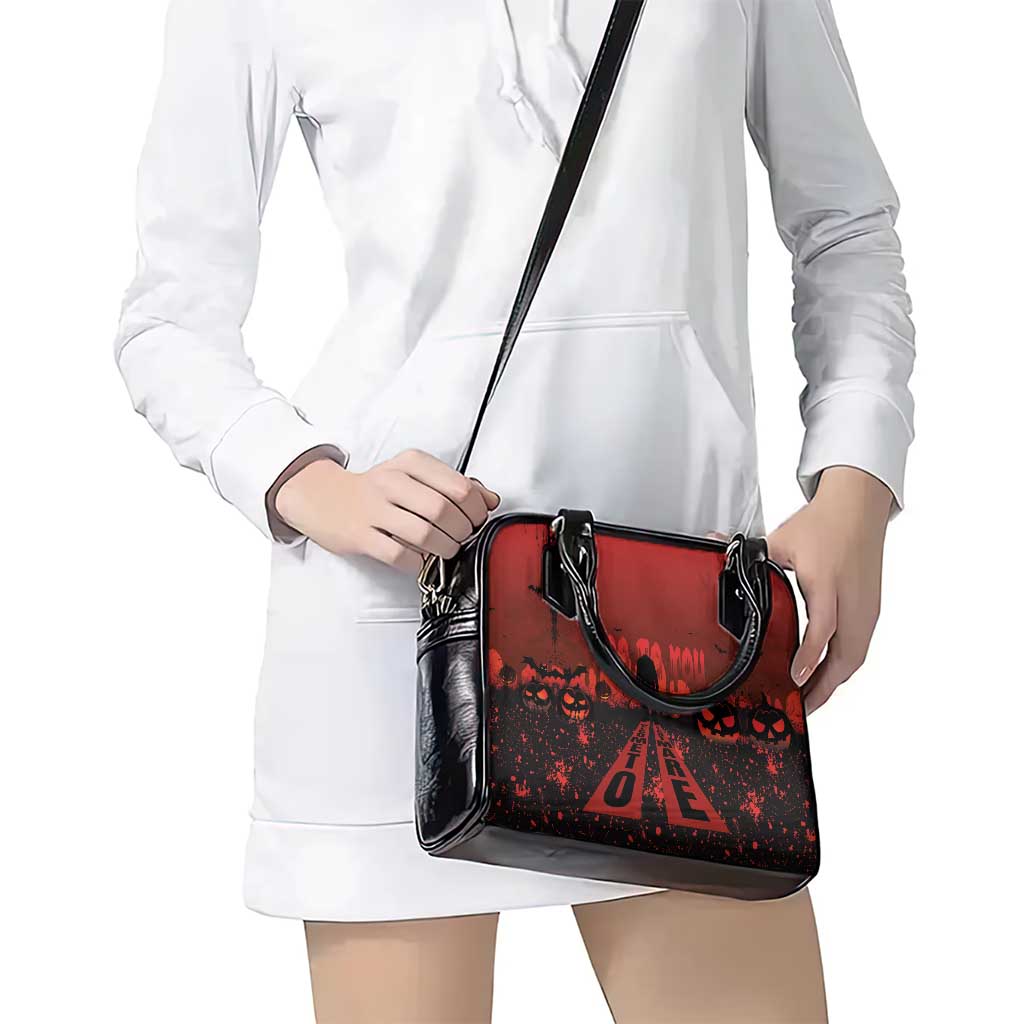 Halloween Nightmare Shoulder Handbag Pumpkin-faced Jack O Lantern With a Scary Smile Blood Vibe