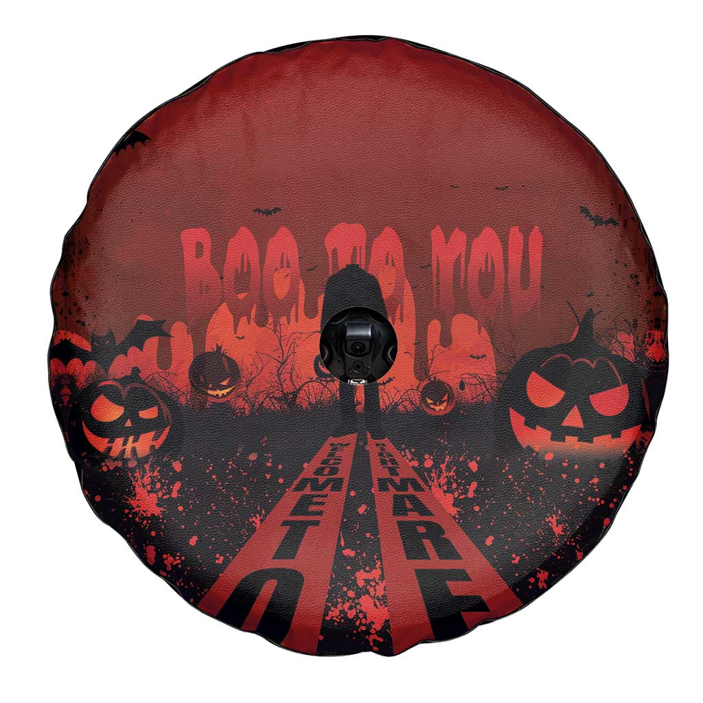 Halloween Nightmare Spare Tire Cover Pumpkin-faced Jack O Lantern With a Scary Smile Blood Vibe - Wonder Print Shop