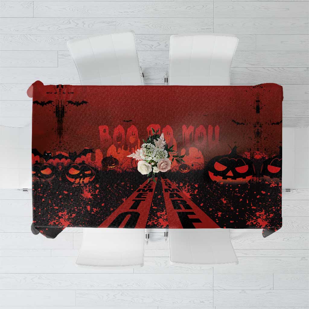 Halloween Nightmare Tablecloth Pumpkin-faced Jack O Lantern With a Scary Smile Blood Vibe - Wonder Print Shop