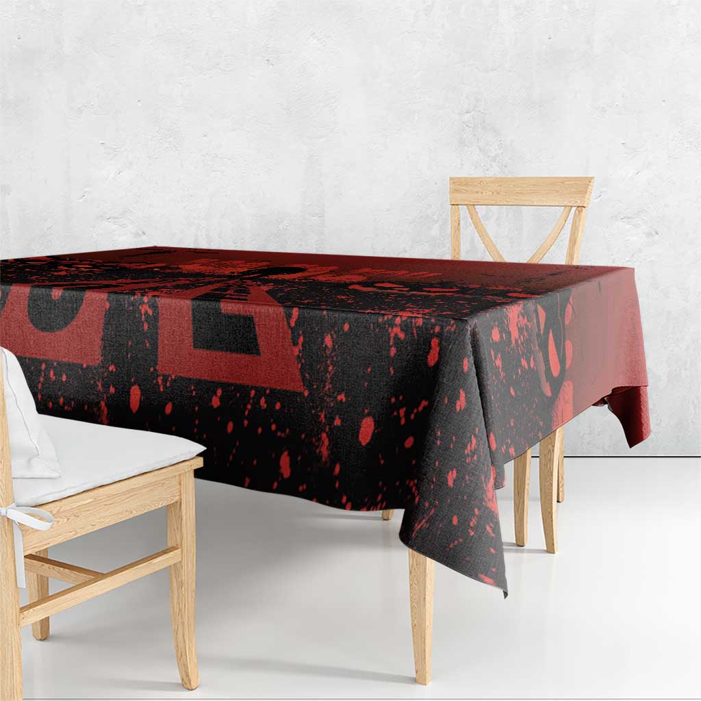 Halloween Nightmare Tablecloth Pumpkin-faced Jack O Lantern With a Scary Smile Blood Vibe - Wonder Print Shop