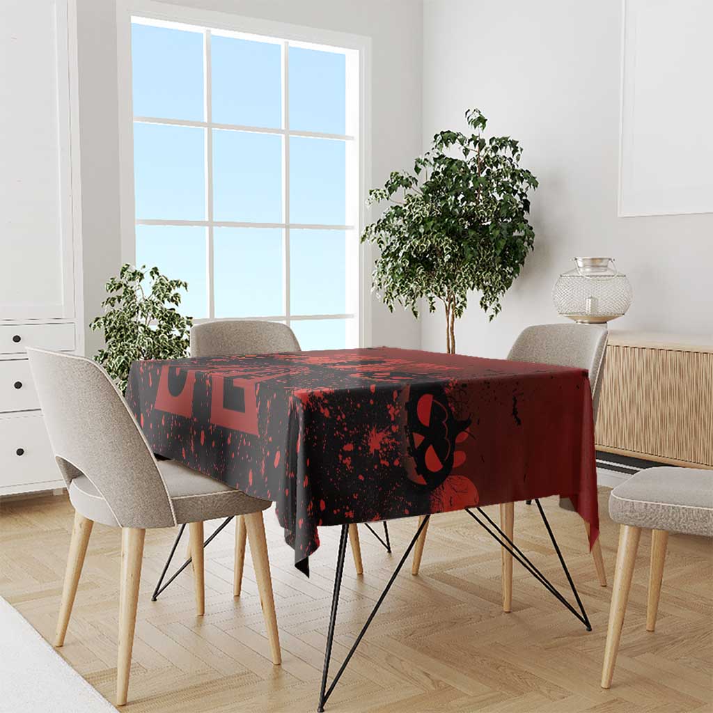 Halloween Nightmare Tablecloth Pumpkin-faced Jack O Lantern With a Scary Smile Blood Vibe - Wonder Print Shop