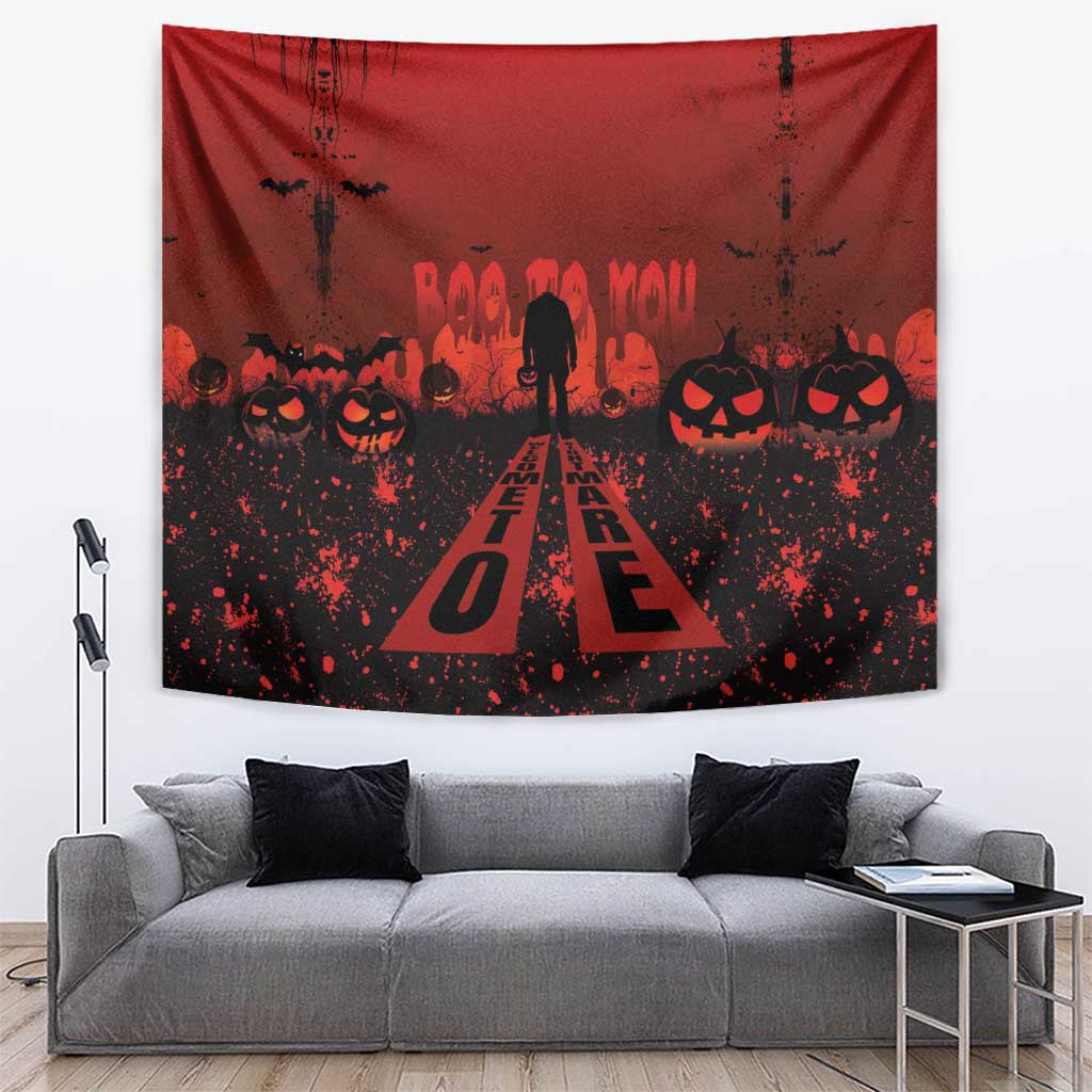 Halloween Nightmare Tapestry Pumpkin-faced Jack O Lantern With a Scary Smile Blood Vibe - Wonder Print Shop