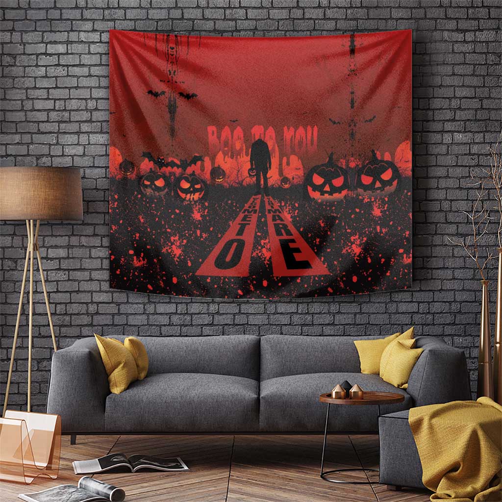 Halloween Nightmare Tapestry Pumpkin-faced Jack O Lantern With a Scary Smile Blood Vibe - Wonder Print Shop