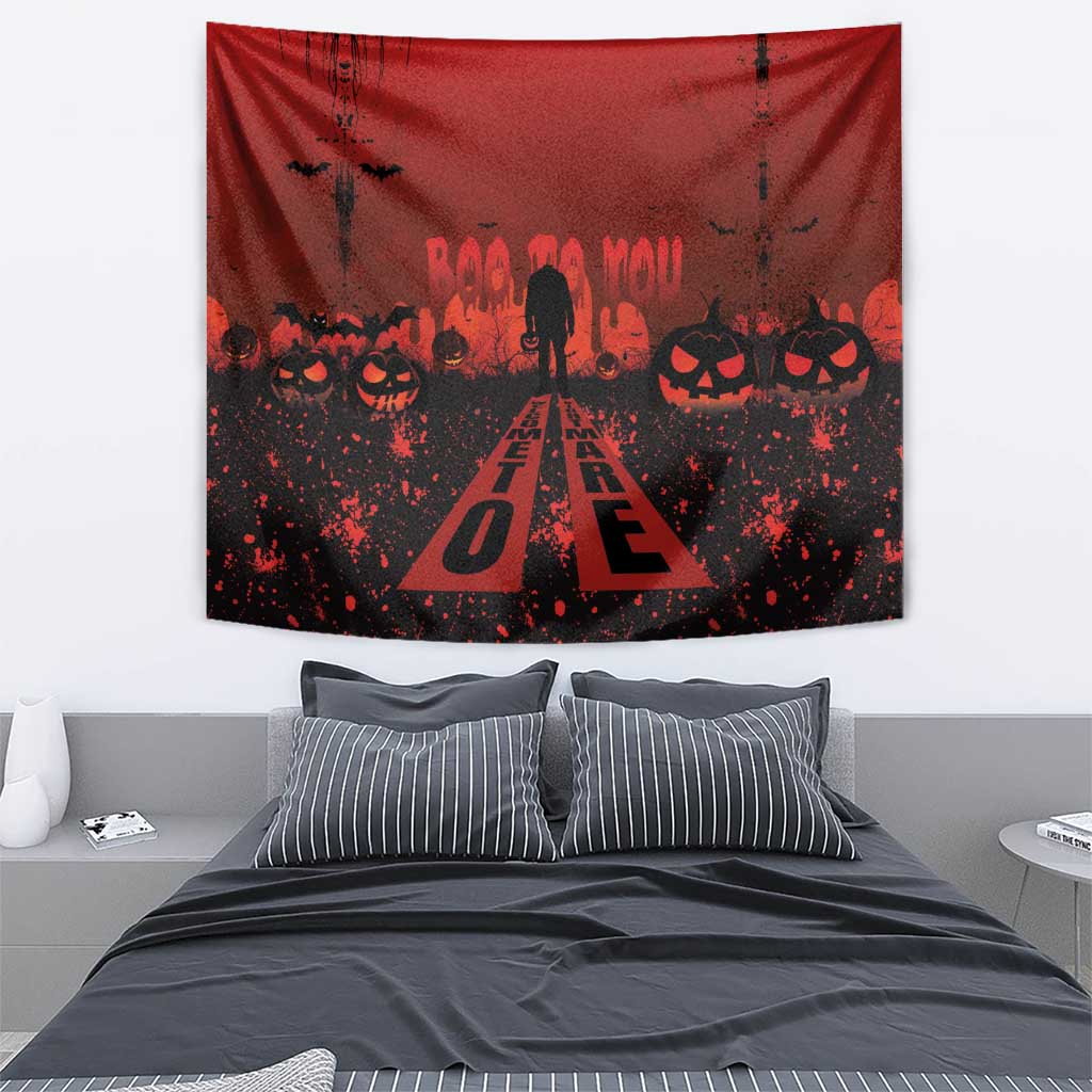 Halloween Nightmare Tapestry Pumpkin-faced Jack O Lantern With a Scary Smile Blood Vibe - Wonder Print Shop
