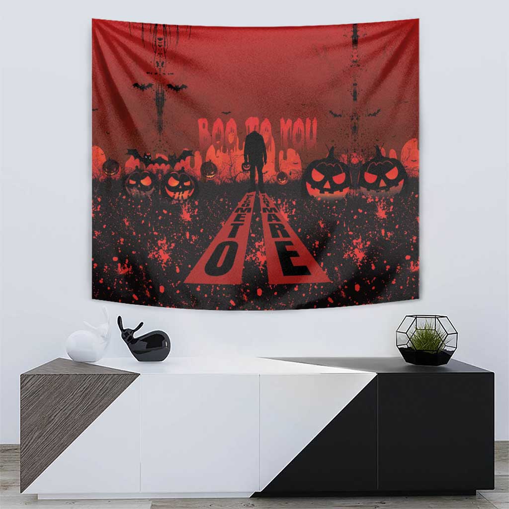Halloween Nightmare Tapestry Pumpkin-faced Jack O Lantern With a Scary Smile Blood Vibe - Wonder Print Shop