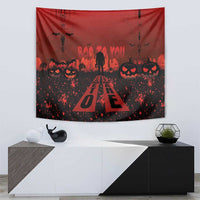 Halloween Nightmare Tapestry Pumpkin-faced Jack O Lantern With a Scary Smile Blood Vibe - Wonder Print Shop