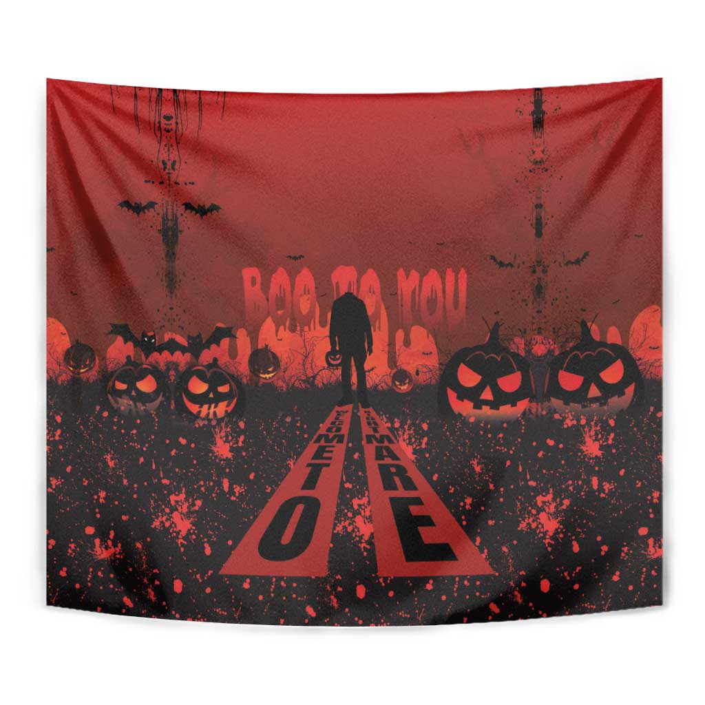 Halloween Nightmare Tapestry Pumpkin-faced Jack O Lantern With a Scary Smile Blood Vibe - Wonder Print Shop