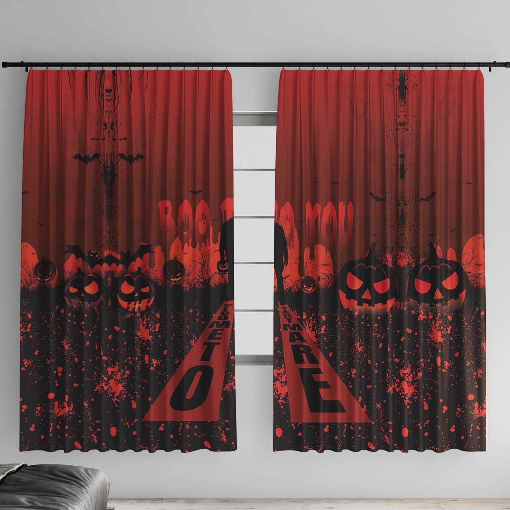 Halloween Nightmare Window Curtain Pumpkin-faced Jack O Lantern With a Scary Smile Blood Vibe - Wonder Print Shop