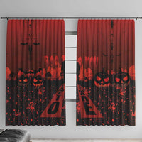 Halloween Nightmare Window Curtain Pumpkin-faced Jack O Lantern With a Scary Smile Blood Vibe - Wonder Print Shop