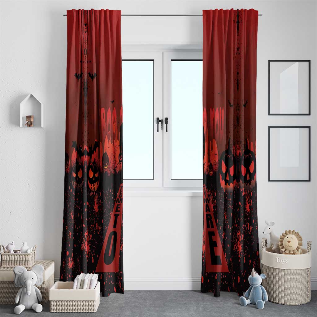 Halloween Nightmare Window Curtain Pumpkin-faced Jack O Lantern With a Scary Smile Blood Vibe - Wonder Print Shop