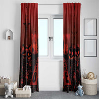 Halloween Nightmare Window Curtain Pumpkin-faced Jack O Lantern With a Scary Smile Blood Vibe - Wonder Print Shop