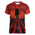 Halloween Nightmare Women V-Neck T-Shirt Pumpkin-faced Jack O Lantern With a Scary Smile Blood Vibe - Wonder Print Shop