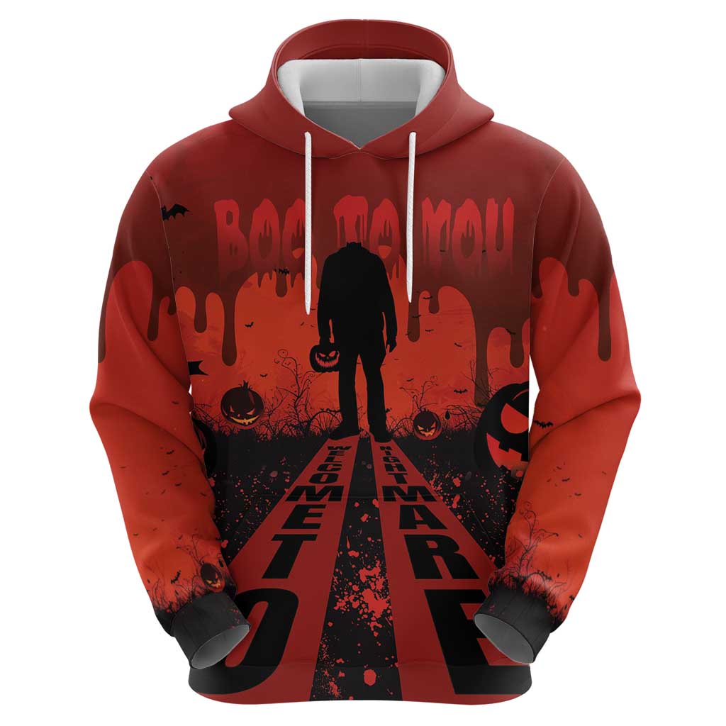 Halloween Nightmare Zip Hoodie Pumpkin-faced Jack O Lantern With a Scary Smile Blood Vibe - Wonder Print Shop
