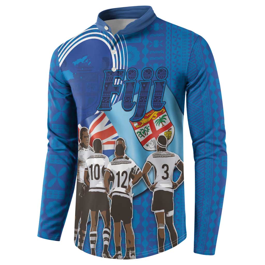 Fiji Rugby Sevens Button Sweatshirt Commemorate Gold Medal - Rio de Janeiro 2016 - Wonder Print Shop