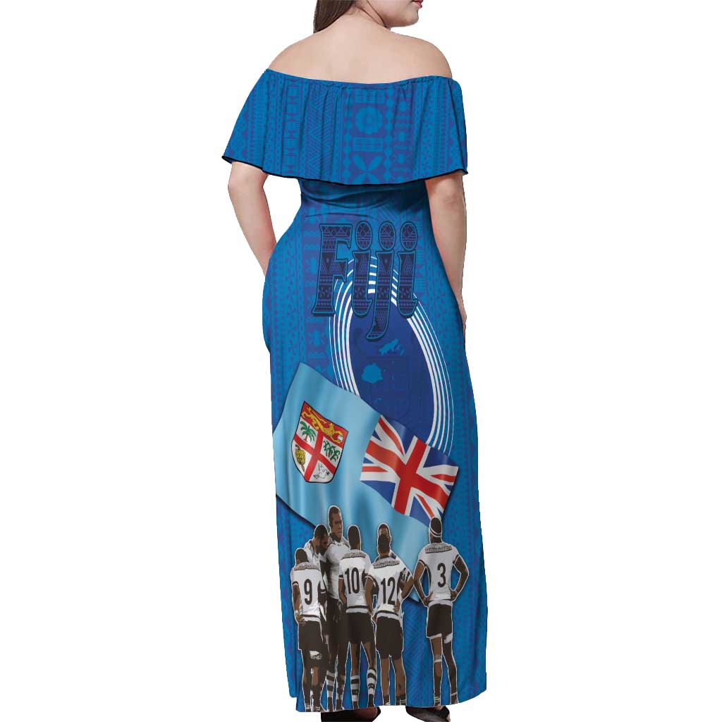 Fiji Rugby Sevens Off Shoulder Maxi Dress Commemorate Gold Medal - Rio de Janeiro 2016 - Wonder Print Shop
