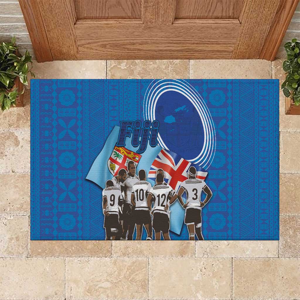 Fiji Rugby Sevens Rubber Doormat Commemorate Gold Medal - Rio de Janeiro 2016 - Wonder Print Shop