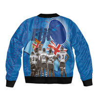 Fiji Rugby Sevens Sleeve Zip Bomber Jacket Commemorate Gold Medal - Rio de Janeiro 2016 - Wonder Print Shop