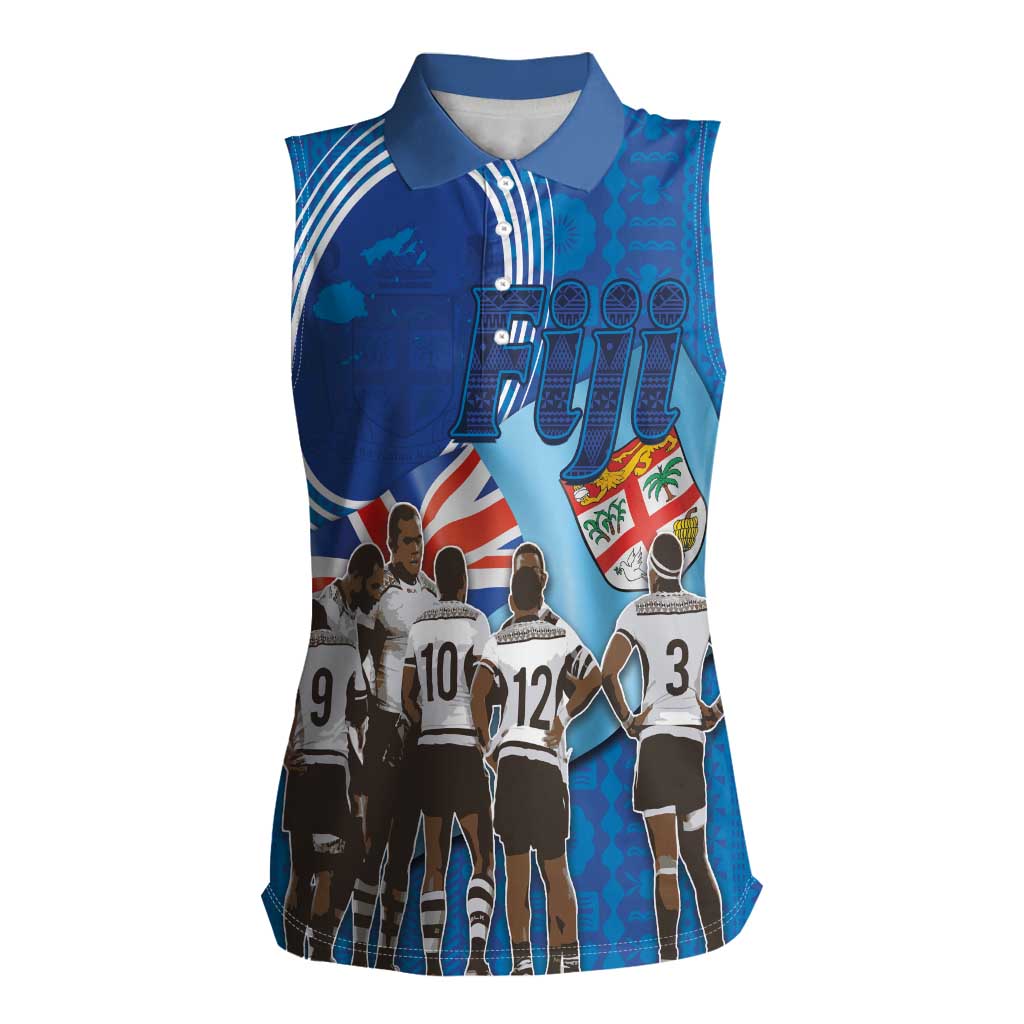 Fiji Rugby Sevens Women Sleeveless Polo Shirt Commemorate Gold Medal - Rio de Janeiro 2016 - Wonder Print Shop