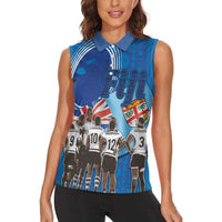 Fiji Rugby Sevens Women Sleeveless Polo Shirt Commemorate Gold Medal - Rio de Janeiro 2016 - Wonder Print Shop