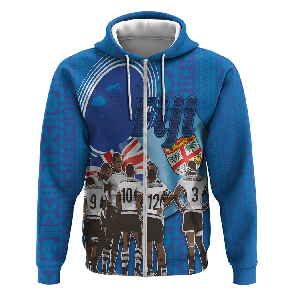 Fiji Rugby Sevens Zip Hoodie Commemorate Gold Medal - Rio de Janeiro 2016 - Wonder Print Shop