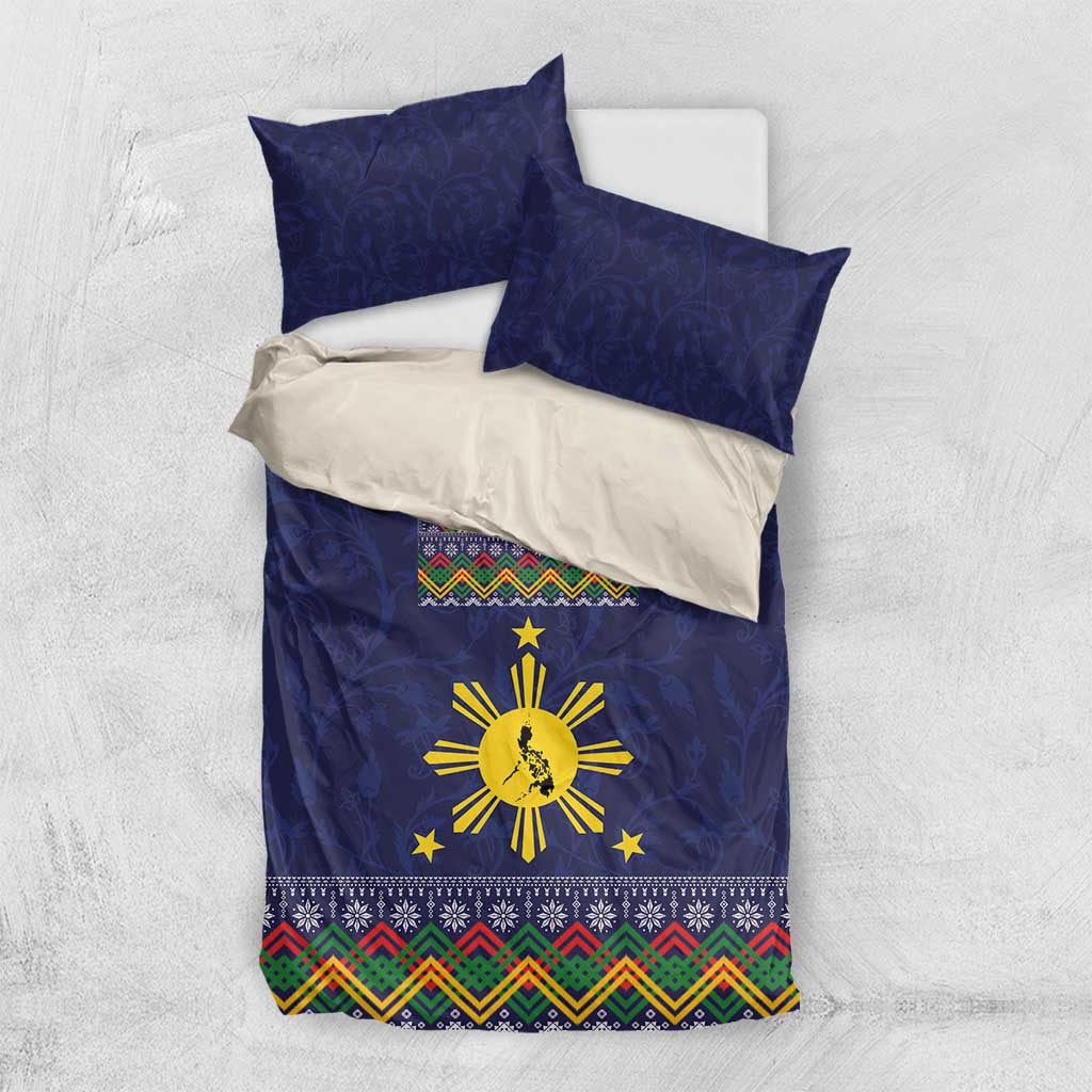 Philippines Merry Christmas Bedding Set Maligayang Pasko with Parol and Xmas Pattern Barong Style - Wonder Print Shop