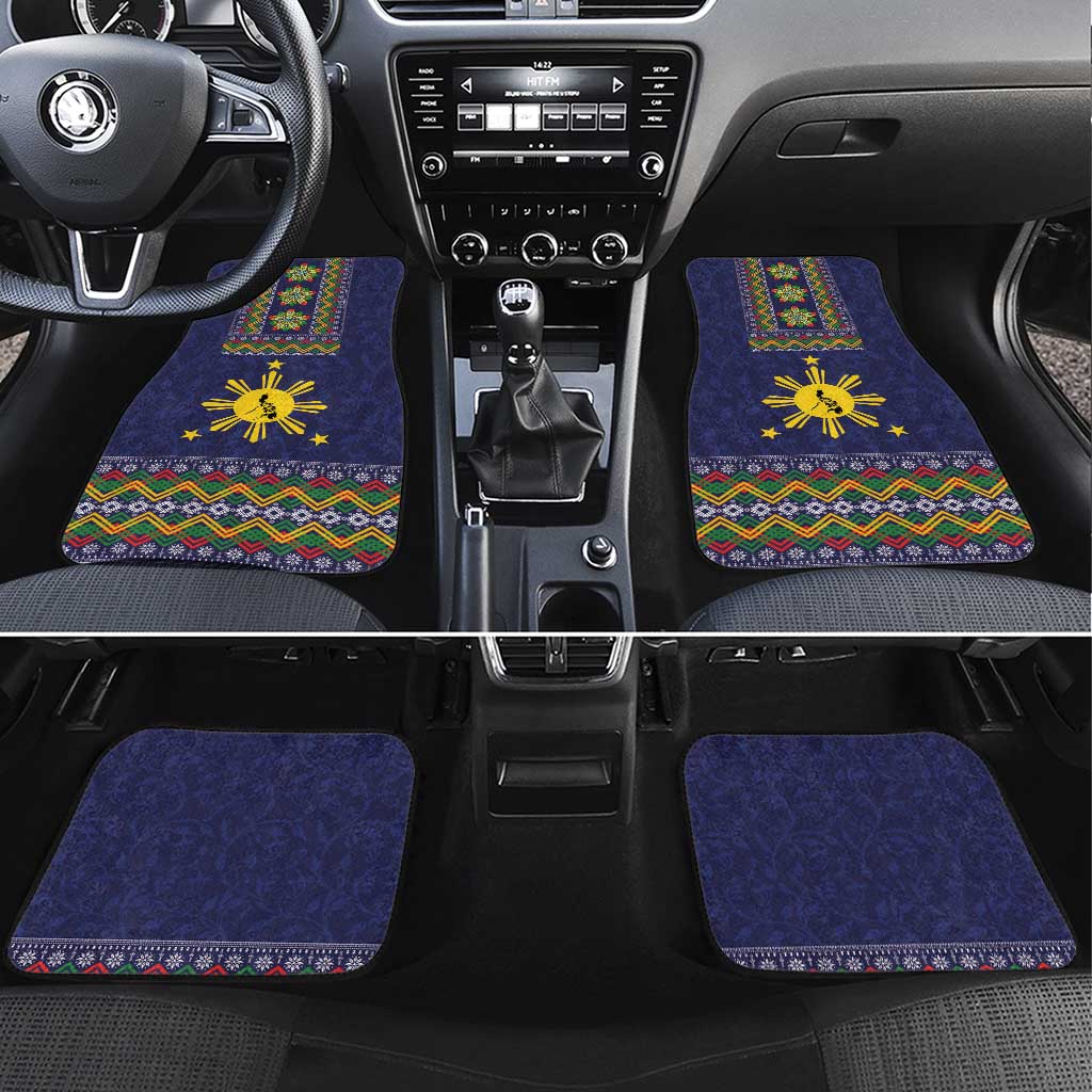 Philippines Merry Christmas Car Mats Maligayang Pasko with Parol and Xmas Pattern Barong Style - Wonder Print Shop
