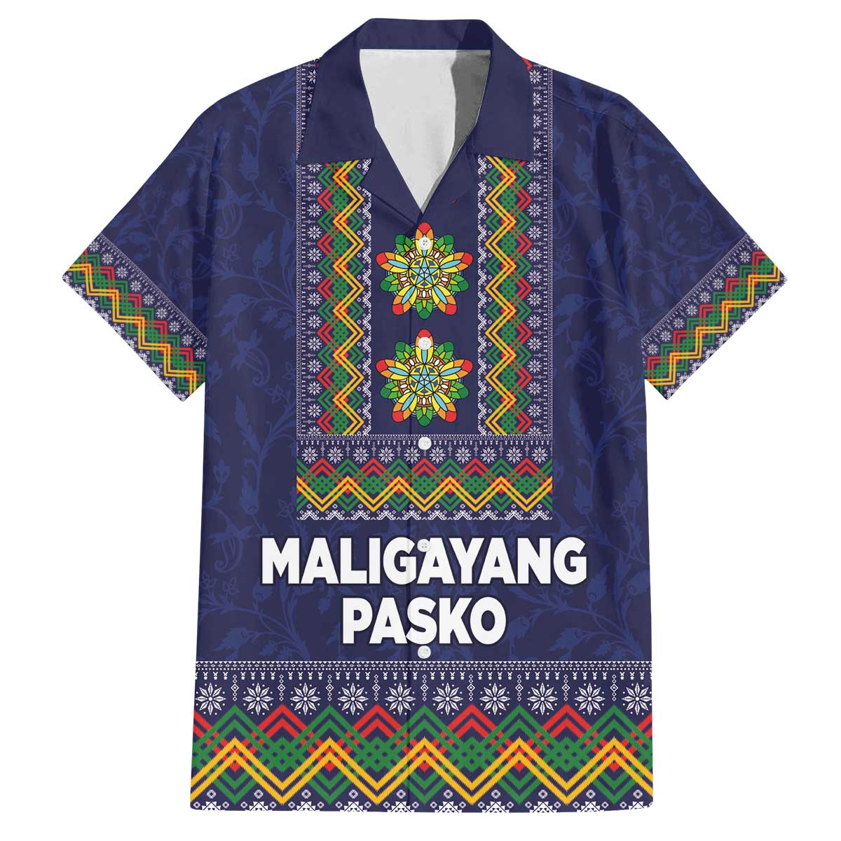 Philippines Merry Christmas Family Matching Off The Shoulder Long Sleeve Dress and Hawaiian Shirt Maligayang Pasko with Parol and Xmas Pattern Barong Style - Wonder Print Shop