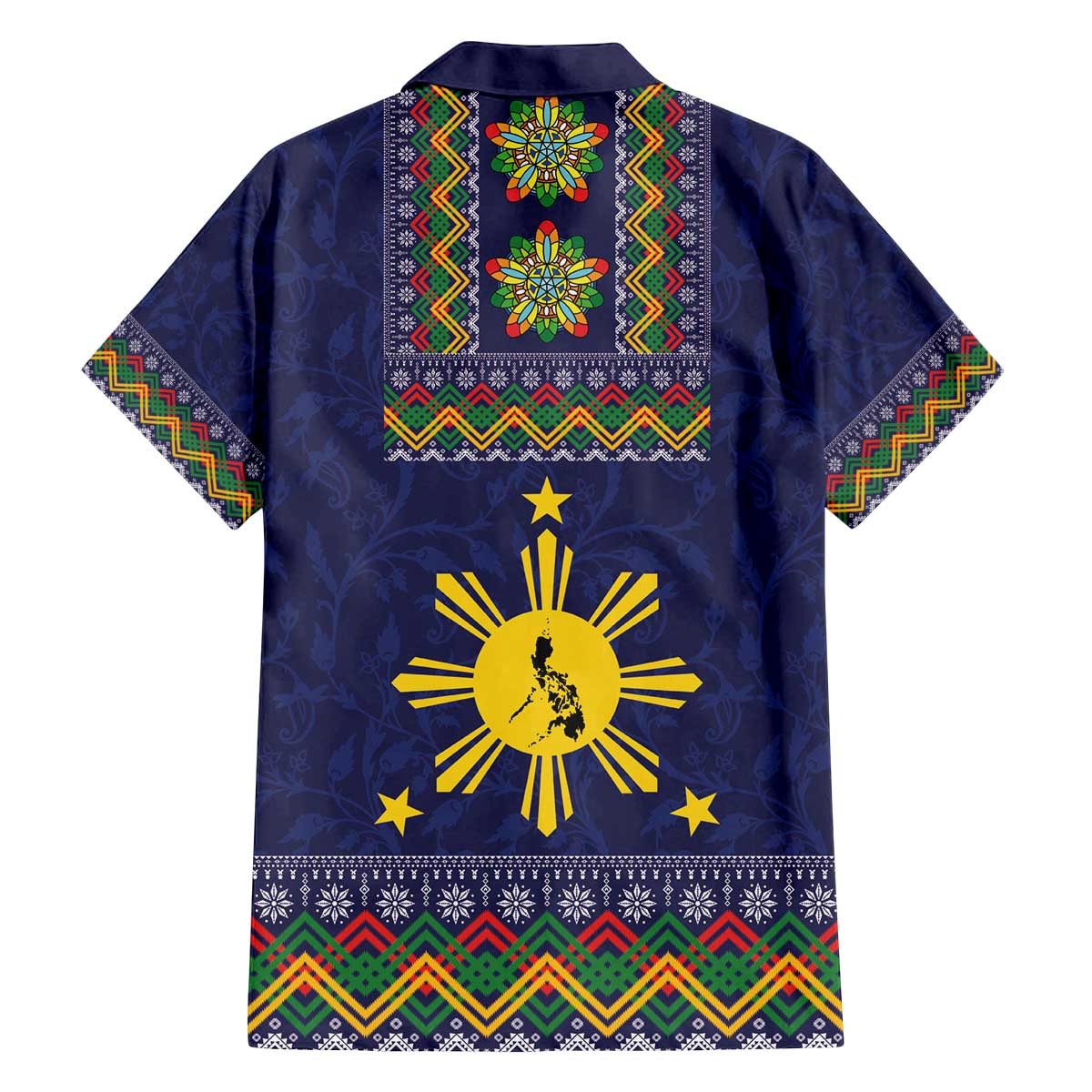 Philippines Merry Christmas Family Matching Off The Shoulder Long Sleeve Dress and Hawaiian Shirt Maligayang Pasko with Parol and Xmas Pattern Barong Style - Wonder Print Shop