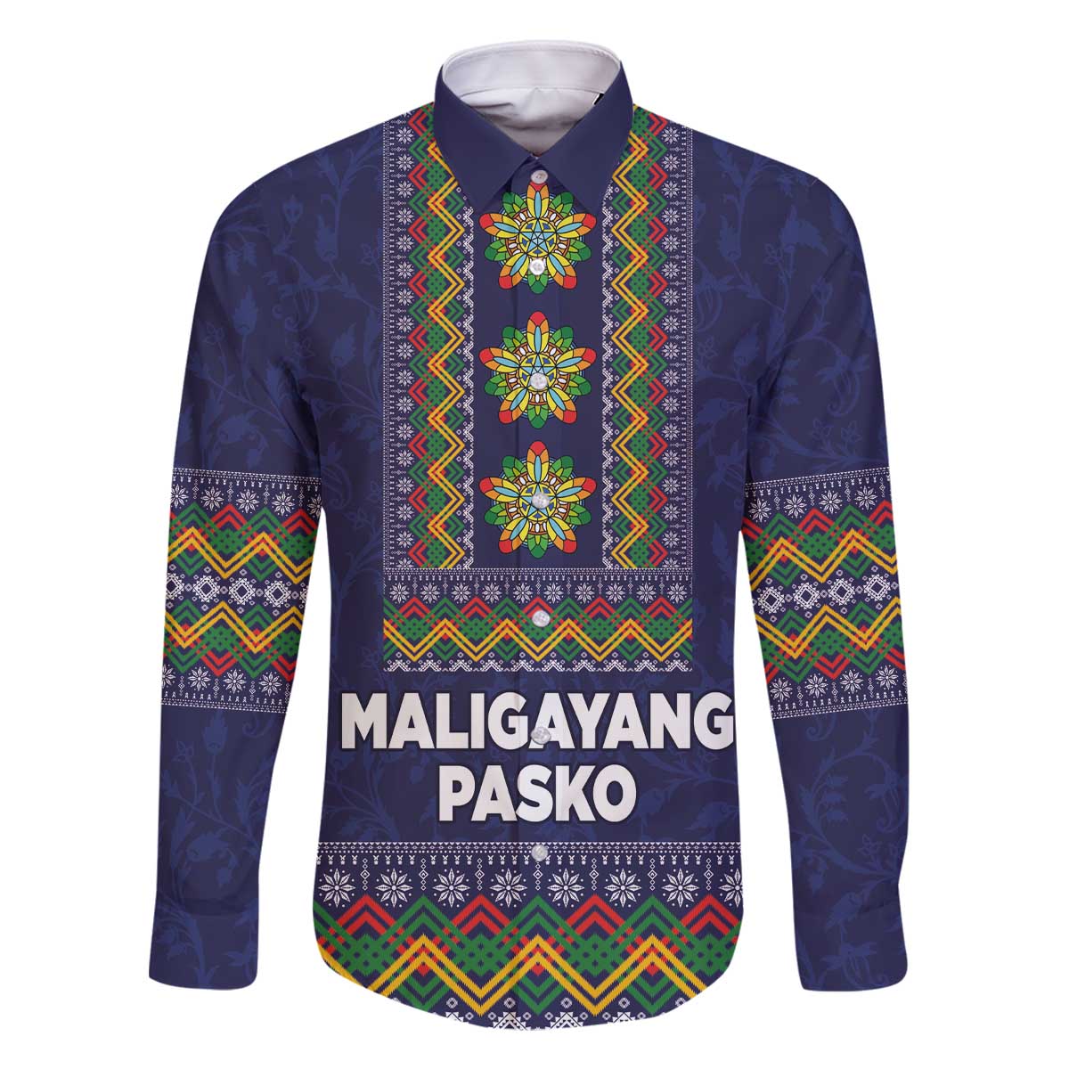 Philippines Merry Christmas Family Matching Off The Shoulder Long Sleeve Dress and Hawaiian Shirt Maligayang Pasko with Parol and Xmas Pattern Barong Style - Wonder Print Shop