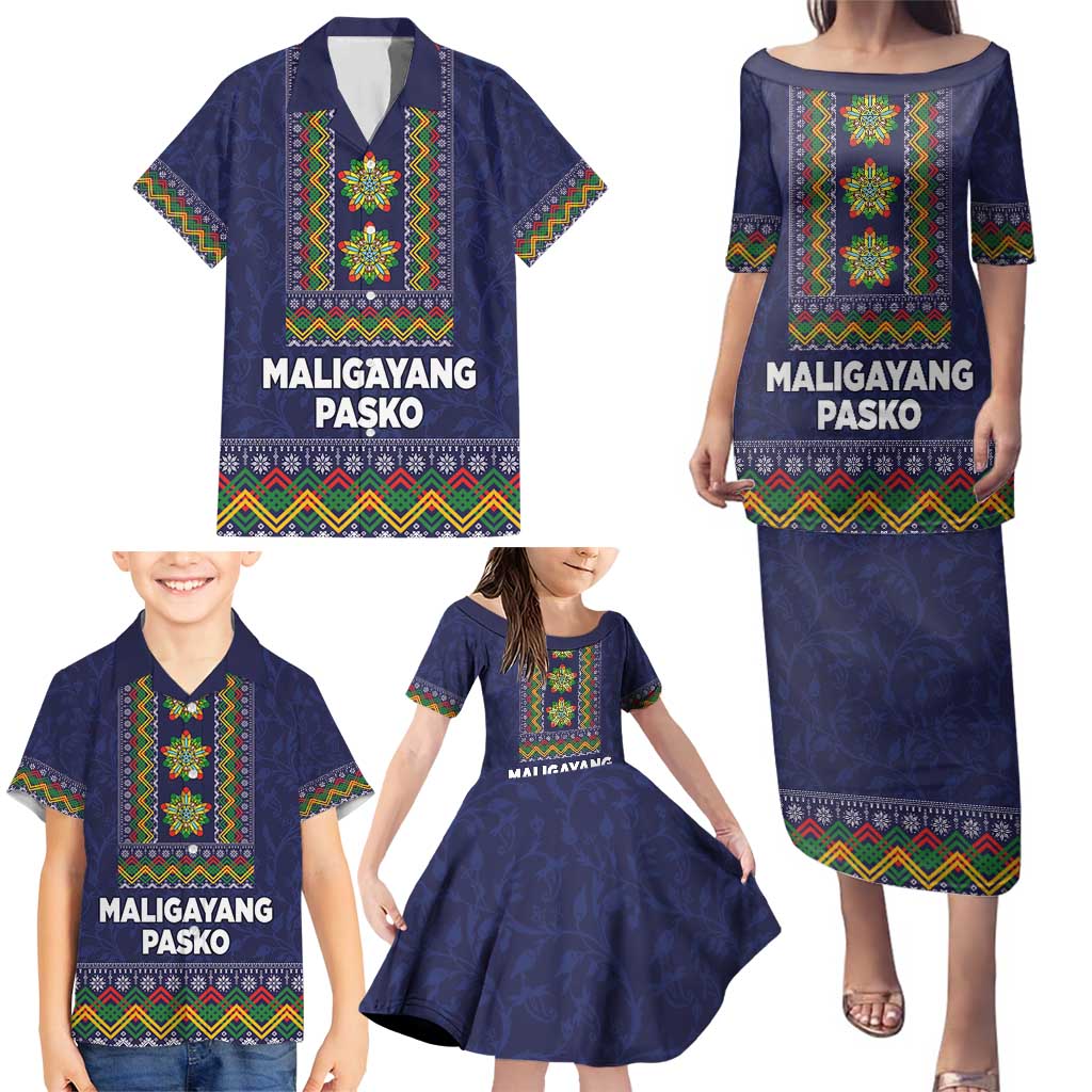 Philippines Merry Christmas Family Matching Puletasi and Hawaiian Shirt Maligayang Pasko with Parol and Xmas Pattern Barong Style - Wonder Print Shop