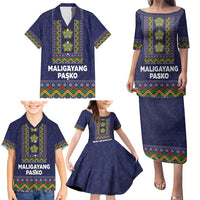 Philippines Merry Christmas Family Matching Puletasi and Hawaiian Shirt Maligayang Pasko with Parol and Xmas Pattern Barong Style - Wonder Print Shop