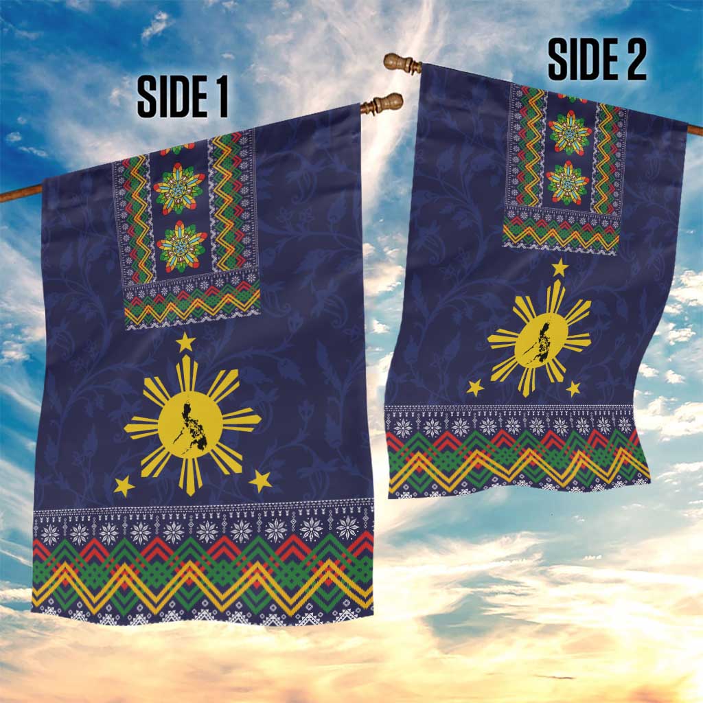 Philippines Merry Christmas Garden Flag Maligayang Pasko with Parol and Xmas Pattern Barong Style - Wonder Print Shop