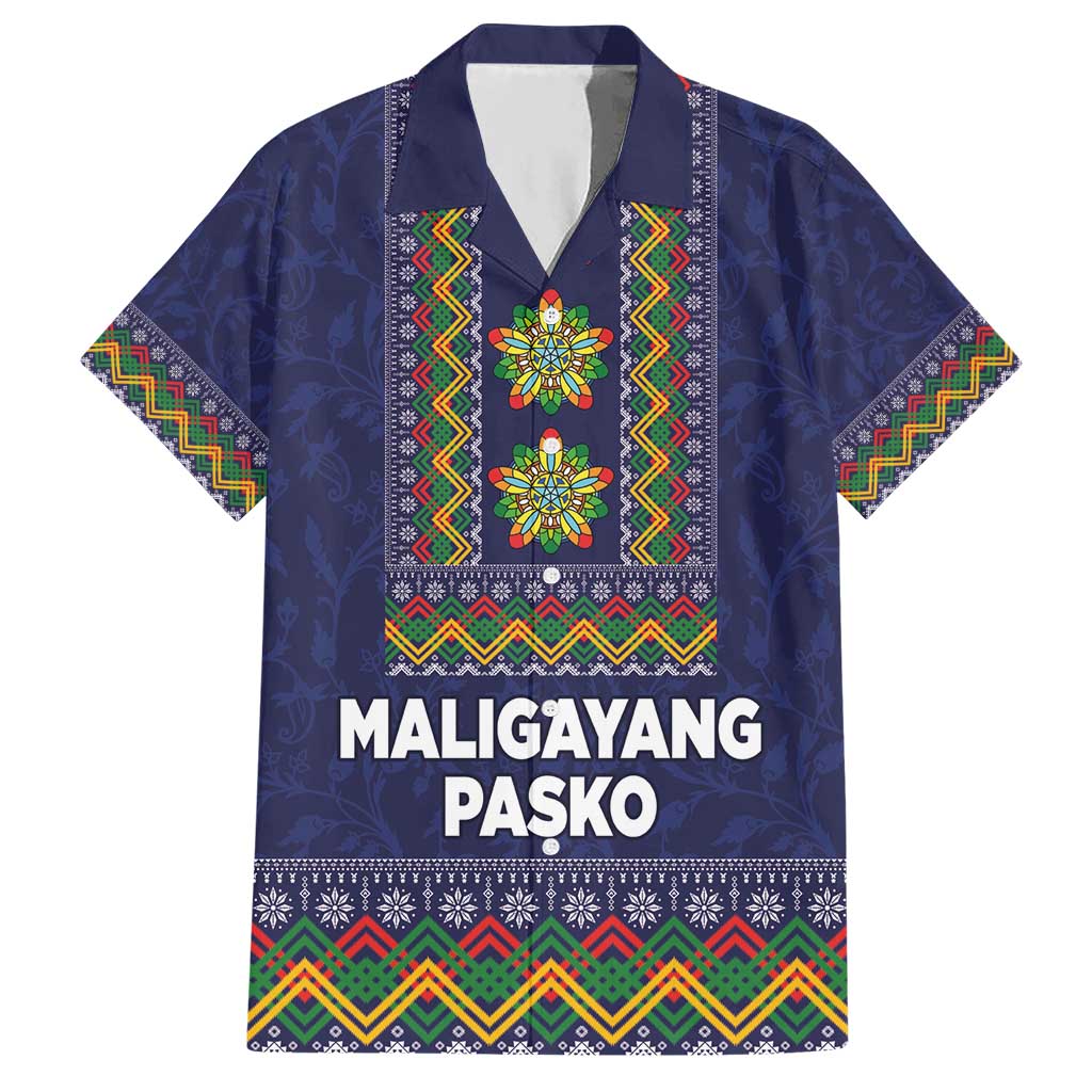 Philippines Merry Christmas Hawaiian Shirt Maligayang Pasko with Parol and Xmas Pattern Barong Style - Wonder Print Shop