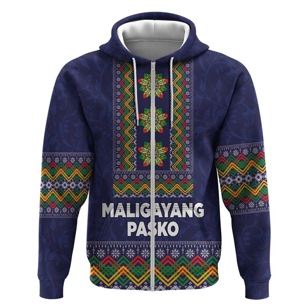Philippines Merry Christmas Hoodie Maligayang Pasko with Parol and Xmas Pattern Barong Style - Wonder Print Shop