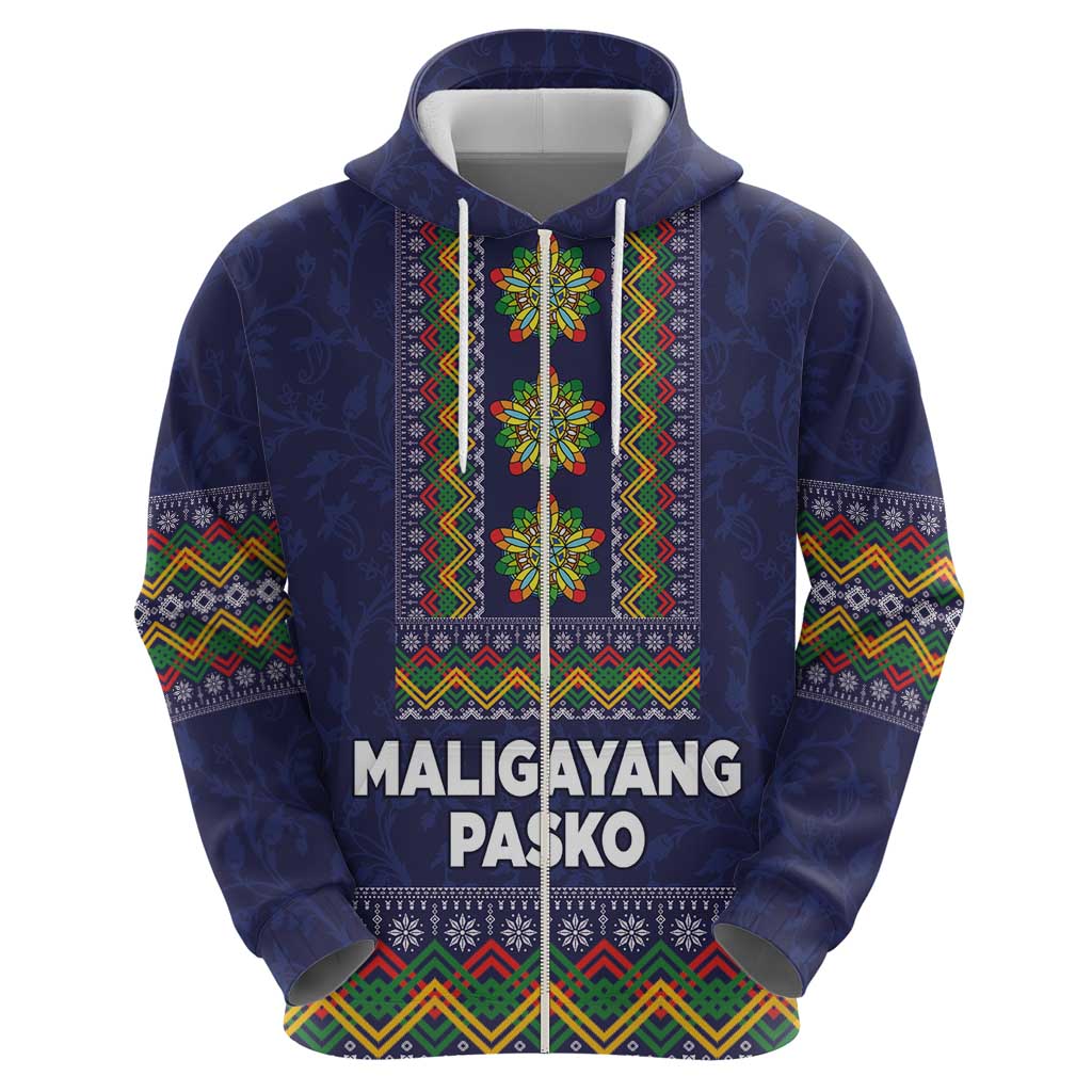 Philippines Merry Christmas Hoodie Maligayang Pasko with Parol and Xmas Pattern Barong Style - Wonder Print Shop